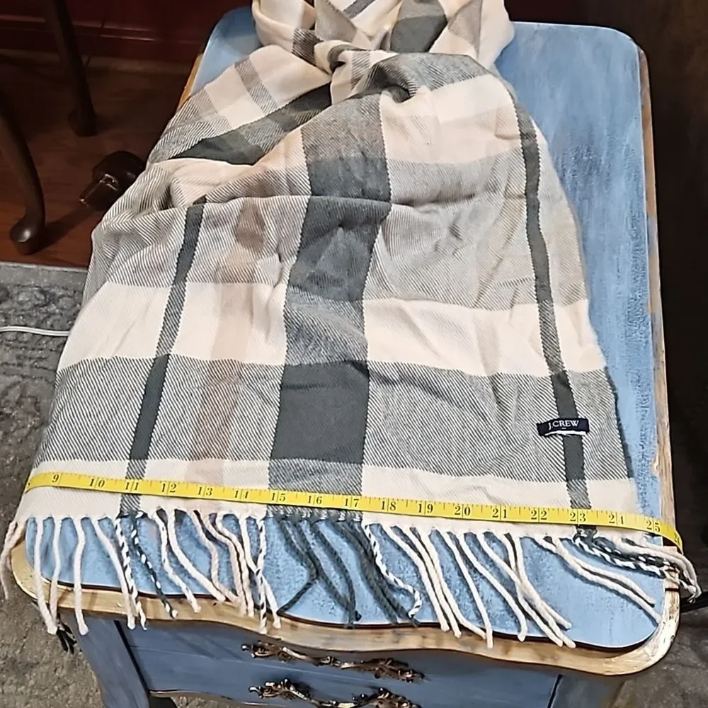 J. Crew Neutral Colorblock Pashmina Scarf | Gray Cream Tan Wrap